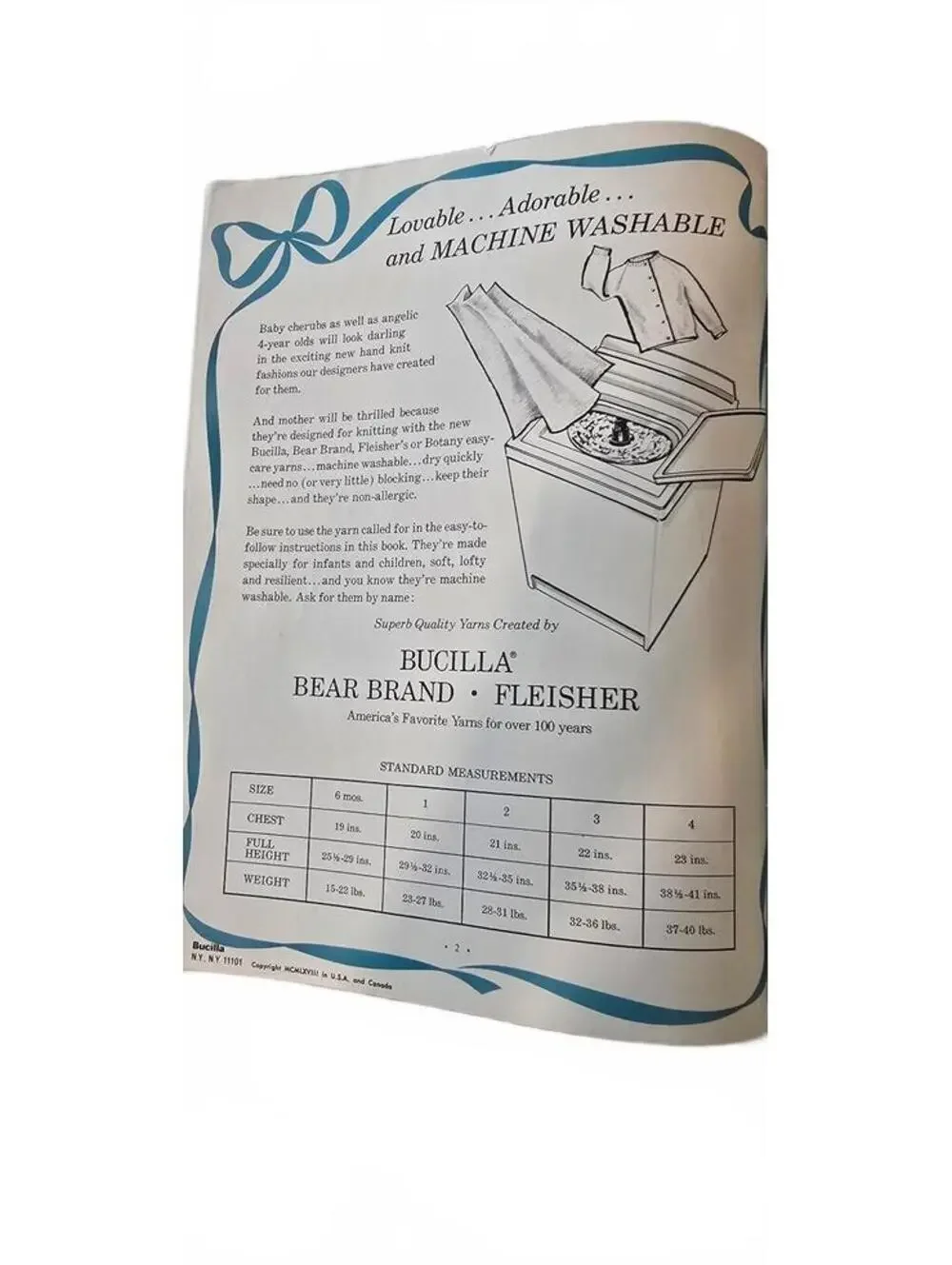 Bucilla Bear Brand Lovable Hand Knits Infants to 4 Years Knitting Pattern Book